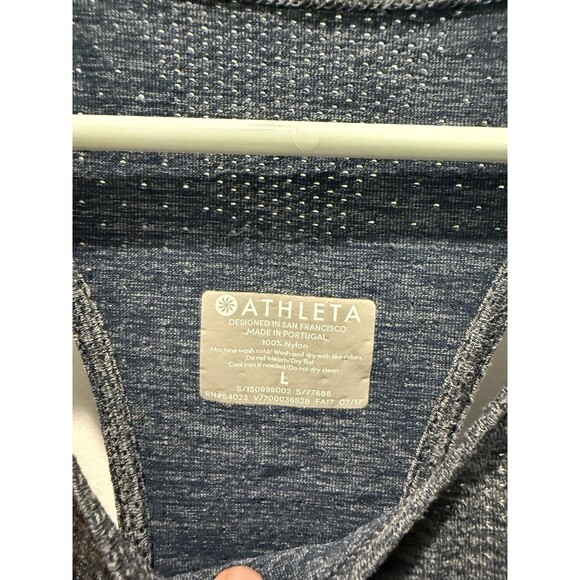 Athleta Reverb High Neck Tank Top Women’s Large L Chalkboard Racerback Athletic - Picture 4 of 5